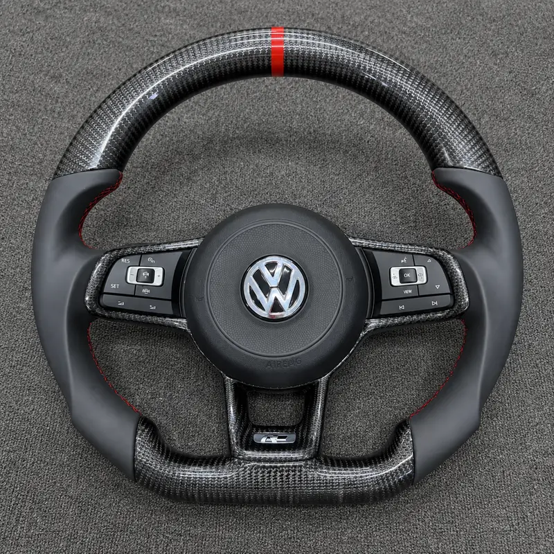 Volkswagen Golf 7 5G1 MQB GTI Golf R 2012-2017 Custom Real Carbon Fiber Steering Wheel - YINGGENE