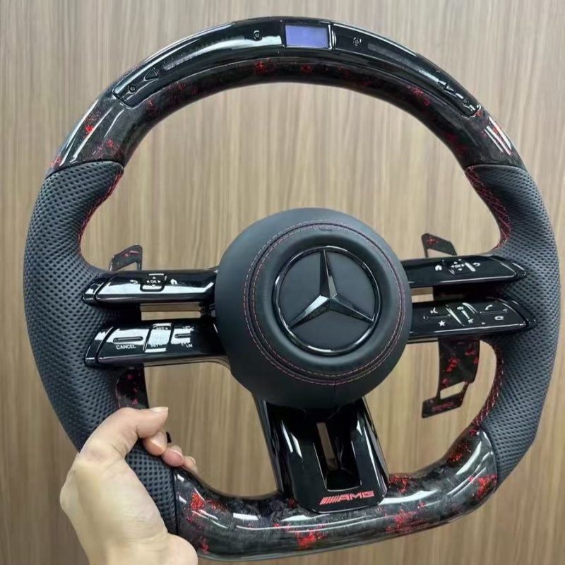 Aftermarket steering wheel fit Mercedes series, auto tuning parts for interior upgrade