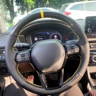 Custom Car Steering Wheel Braid Cover 100% Fit For Honda 2022 2023 Civic 2023 CRV CR-V Accord ZR-V Car Products Steering Wrap