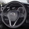 Custom Car Steering Wheel Braid Cover Genuine Leather 100% Fit For Toyota Camry 2018-2019 Avalon 2019 Corolla 2019-2020 RAV4