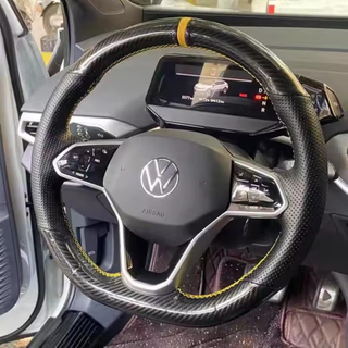  Custom Car Steering Wheel Cover Carbon Fiber Genuine Leather Fit For Volkswagen VW Golf 8 Passat ID.3 Arteon Caddy 2019-2022