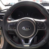 Custom Steering Wheel Cover Carbon Fiber Genuine Leather 100% Fit For Kia K2 K3 Cerato KX3 K4 K5 Sport Tage KX5 Car Accessories