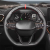 DIY Car Steering Wheel Cover Black Carbon Fiber Leather Genuine Leather For Seat Leon Ateca Tarraco 2020-2021 Seat Cupra Leon
