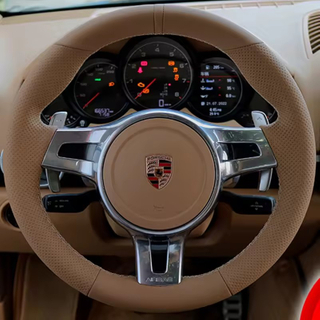 Custom Car Steering Wheel Braid Cover 100% Fit For Porsche 911 991 Boxster 981 Cayman Cayenne Panamera 2009-2016 Car Accessories