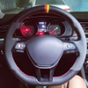 Custom Car Steering Wheel Braid Cover Non-Slip 100% Fit For Volkswagen VW Golf 7 Mk7 Touran Up Car Products Steering Wrap