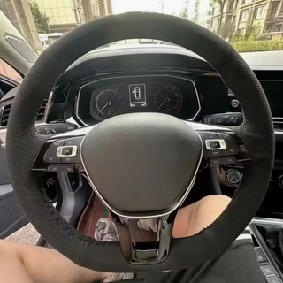 Custom Car Steering Wheel Braid Cover Soft 100% Fit for Volkswagen VW Golf 7 Mk7 New Polo Jetta B8 Car Products Steering Wrap