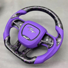 Purple Forged Carbon Steering Wheel for Dodge with Purple Leather Airbag Cover