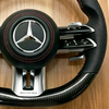 Mercedes Aftermarket Forged Carbon C63 AMG Steering Wheel Perforated Nappa Leather Mercedes W220 W221 W222 Model Steering Wheel