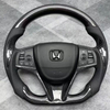 Customized Bright Carbon Fiber Steering Wheel for Crown with Leather Airbag Cover