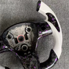Custom Carbon Fiber Steering Wheel for Tesla White Nappa Leather Ergonomic YOKE Steering Wheel Compatible with Model Y 3 X S