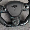Custom Carbon Fiber Steering Wheel for Tesla Forged Carbon Fiber Ergonomic Steering Wheel Compatible with Model Y 3 X S