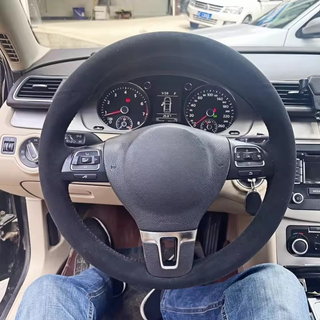 Custom Car Steering Wheel Braid Cover 100% Fit For Volkswagen Golf Tiguan Passat B7 CC Touran Jetta Car Products Steering Wrap