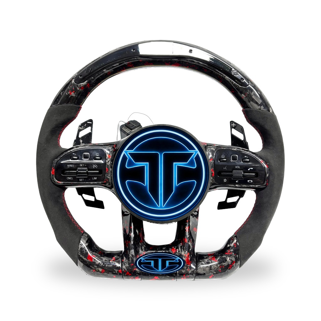 Gloss Carbon Fiber Car Steering Wheel Leather For Mercedes Benz Amg W205 W213 W177 Gle Glc Customizable Upg