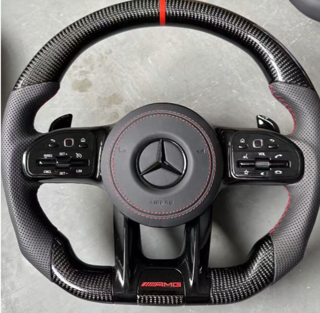 Mercedes AMG for mercedes 2021 glc43 GLC GLE 2003-2026 W203-W206 W211-W214 Custom Carbon Fiber Steering Wheel - YINGGENE