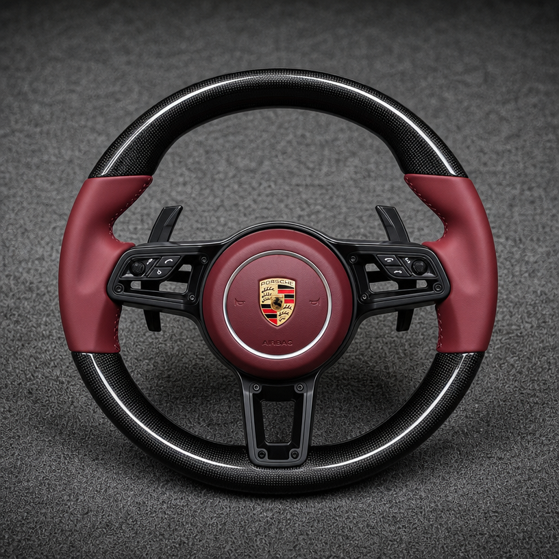 Custom Porsche 911 991 Series Real Carbon Fiber Steering Wheel 2004-2026 - YINGGEN