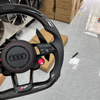 Interior display of installed steering wheel