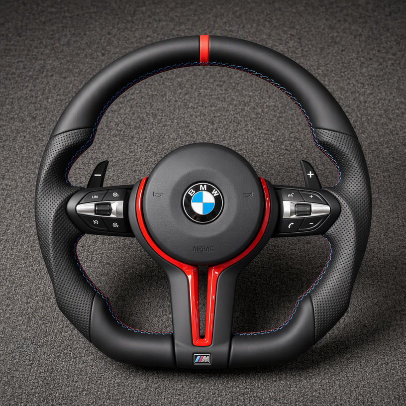 For BMW 3 Series M3 F30 F31 F34 F35 F80 2012–2019 Custom Made Nappa Leather Steering Wheel-YINGGENE