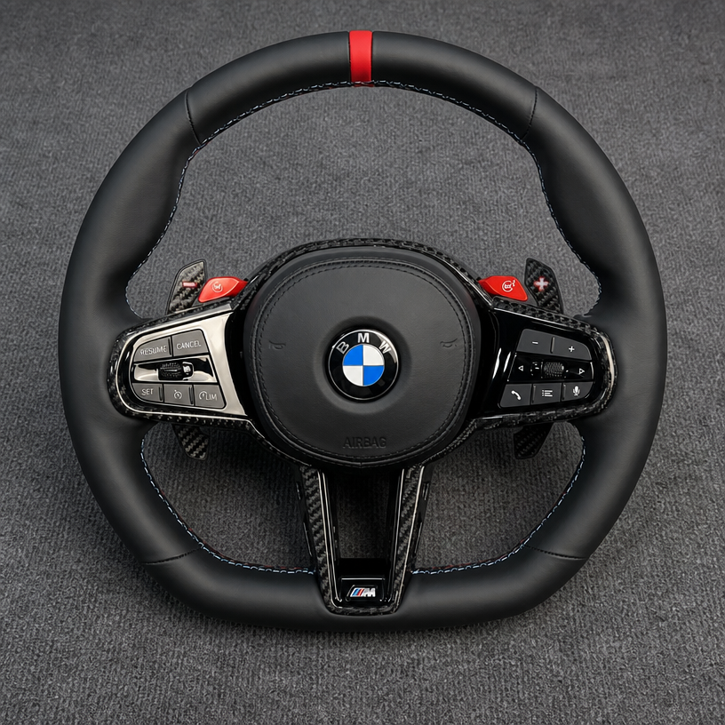 Custom BMW Nappa Genuine Leather Modified Steering Wheel 7 Series G11 G12 G70 2019-2025-YINGGEN