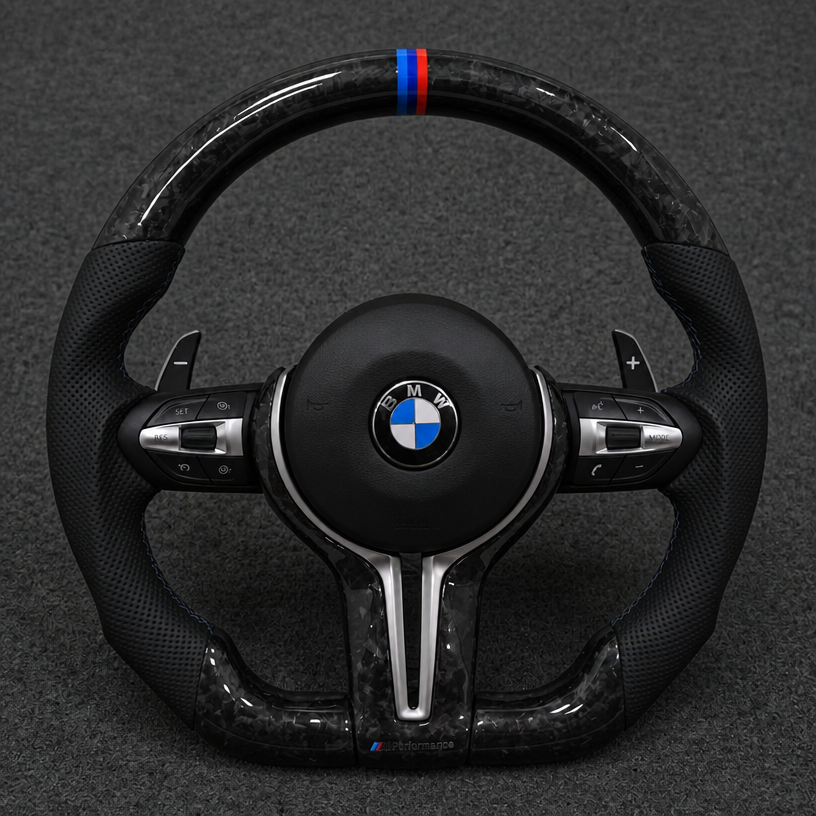 For BMW 7 Series F01 F02 F03 2009 – 2015 Custom Real Carbon Fiber Steering Wheel - YINGGENE