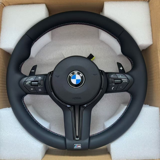for BMW leather steering wheel F20 F30 3 Series and other models, plug and play, three color stitching, free global shipping