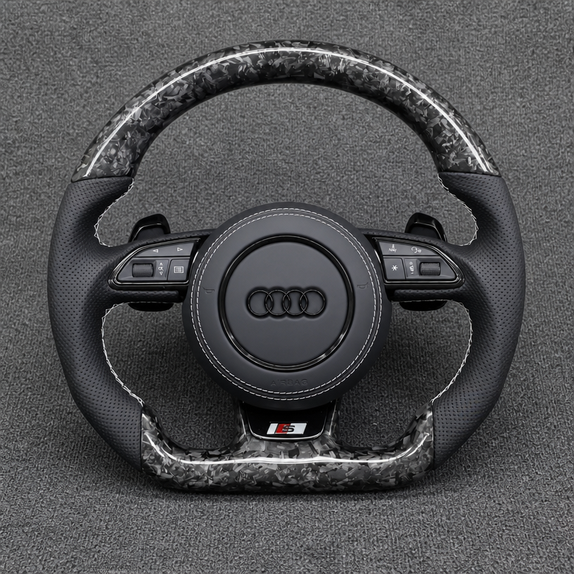 Audi A8 S8 D2 D3 D4 D5 Custom Real Carbon Fiber Steering Wheel 1994-2026 - YINGGEN