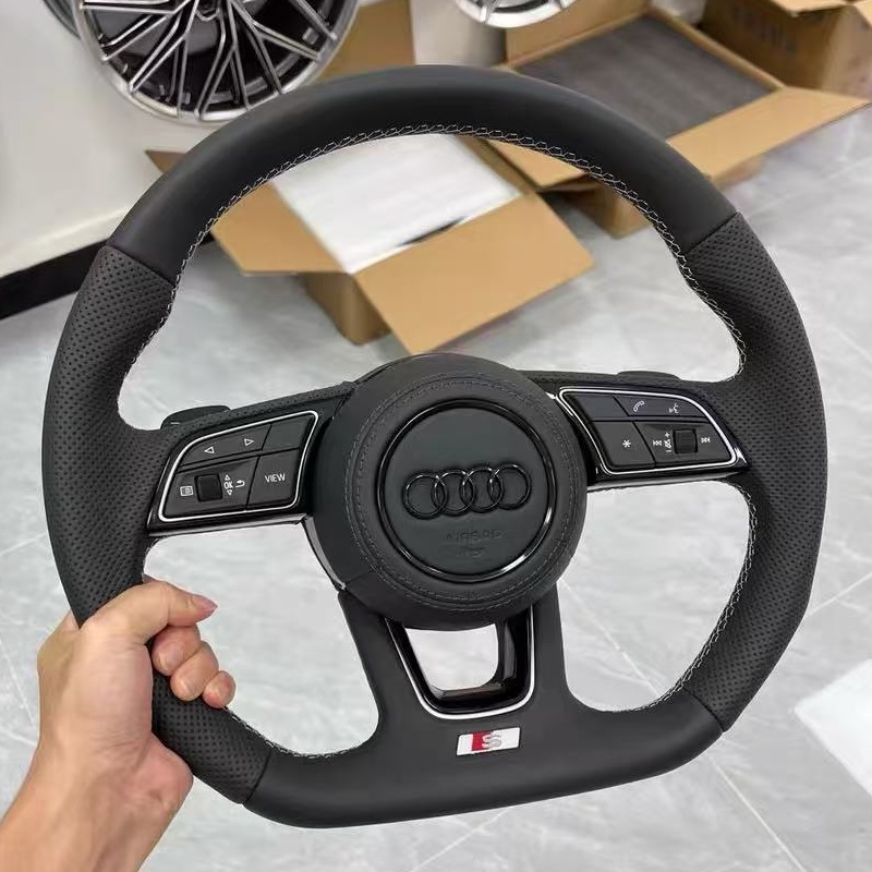 Sports style interior upgrade, universal compatible Audi multifunctional steering wheel accessories.