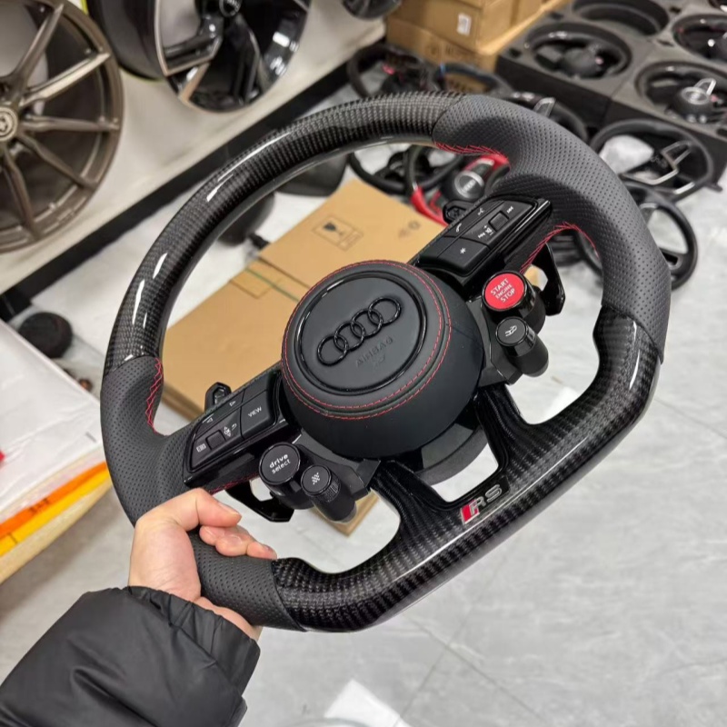 Sports style interior upgrade, universal compatible Audi multifunctional steering wheel accessories.