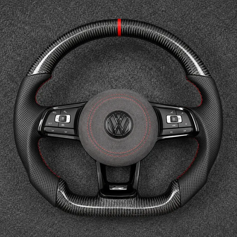 Volkswagen Golf 7 5G1 MQB GTI Golf R 2012-2017 Custom Real Carbon Fiber Steering Wheel - YINGGENE