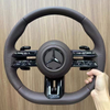 Premium leather replacement steering wheel for Mercedes-Benz, modified auto steering wheel with airbag hub