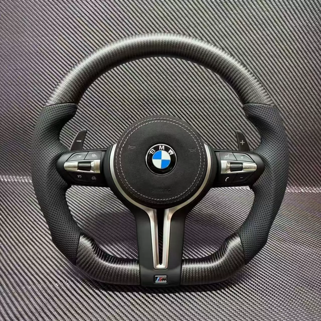 BMW steering wheel assembly real carbon fiber steering wheel F30 F35 F20 F21 F22 F23 F80（2012‑2019 ） fiber modification
