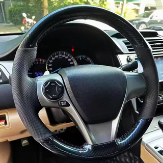 Custom Car Steering Wheel Braid Cover Soft 100% Fit For Toyota Camry 2012-2014 Venza 2013 2014 2015 Car Products Steering Wrap