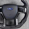 Suitable for Ford Raptor Carbon Fiber Steering Wheel F150 Flat Bottom Sports Genuine Leather Perforated OEM Upgrade