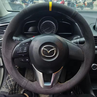 Custom Car Steering Wheel Braid Cover Soft Suede 100% Fit For Mazda 3 Axela Mazda 6 Atenza Mazda 2 CX-3 CX3 CX-5 CX5 Scion