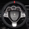 Custom Car Steering Wheel Braid Cover Suede 100% Fit For Suzuki Swift Sport 2012 2013-2017 Vitara S 2016-2019 Car Accessories