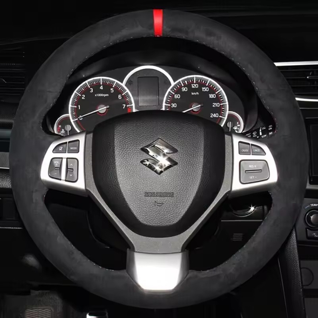Custom Car Steering Wheel Braid Cover Suede 100% Fit For Suzuki Swift Sport 2012 2013-2017 Vitara S 2016-2019 Car Accessories
