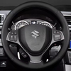 Custom Car Steering Wheel Braid Cover Genuine Leather 100% Fit For Suzuki Baleno 2016 2017-2019 Alivio 2015-2019 Steering Wrap