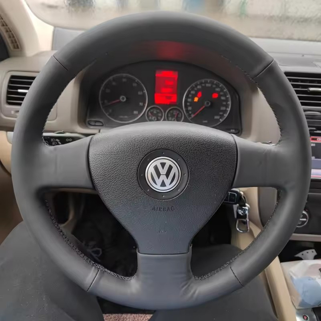 Custom Car Steering Wheel Braid Cover 100% Fit For Volkswagen Old VW Golf Polo Sagitar 2010 Polo Auto Interior Accessories