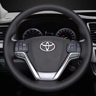 Custom Car Steering Wheel Cover 100% Fit For Toyota Highlander 2014 2015 2016 2017-2019 Auto Interior Accessories Steering Wrap