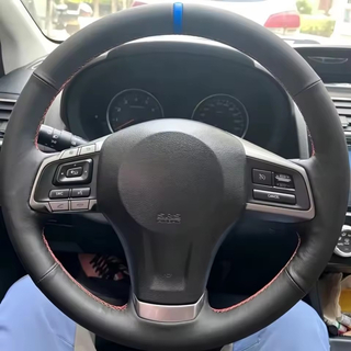 DIY Car Steering Wheel Cover Microfiber Leather Braid 2013-15 Legacy 2013-14 Outback 2013-14 Car Accessories For Subaru Forester