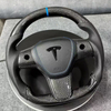 Customized Tesla Bright Carbon Fiber Steering Wheel for Model Y Model 3 Model X Model S