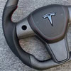 Matte Carbon Tesla Plaid Steering Wheel M-Tri Color Stitching T100% Fitment Guarantee Tesla
