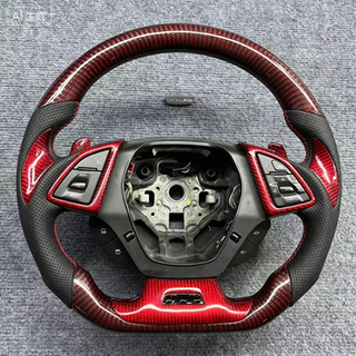 Carbon fiber exclusively for Chevrolet Corvette C7 Camaro red steering wheel modification
