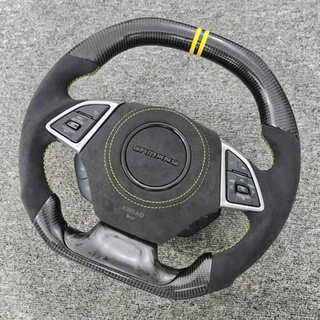  Specially for Chevrolet Corvette C7 Camaro Carbon Fiber Spliced Alcantara Steering Wheel Modification