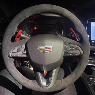 Custom Car Steering Wheel Braid Cover Soft 100% Fit For Cadillac CT5 XT5 XT4 ATSL CT6 XT6 CT4 Car Products Steering Wrap