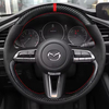 Custom DIY Car Steering Wheel Cover 100% Fit For Mazda 3 Axela 2019 2020 2021 CX-30 2020 2021 MX-30 2020 2021 Car Accessories