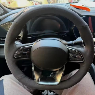 Custom Car Steering Wheel Braid Cover Non-Slip And Soft 100% Fit For Geely Monjaro 2021 2022-2024 Car Products Steering Wrap