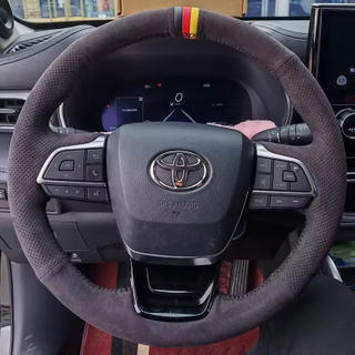 Custom Car Steering Wheel Braid Cover Soft Suede 100% Fit For Toyota Sienna 2021 2022 Highlander 2020-2022 Highlander Hybrid