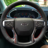 Custom Car Steering Wheel Braid Cover 100% Fit For Chevrolet Blazer Silverado 3500HD Suburban Tahoe 2019-2022 Car Accessories