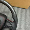 Bright Carbon Fiber Steering Wheel for Dodge Challenger with Leather Airbag Cover