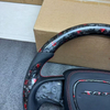 Dodge Forged Carbon Fiber Steering Wheel for Charger Challenger SRT with Leather Airbag Cover